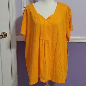 Coral Bay Tangerine Flowy Comfy Beachy Modal Blend Top
